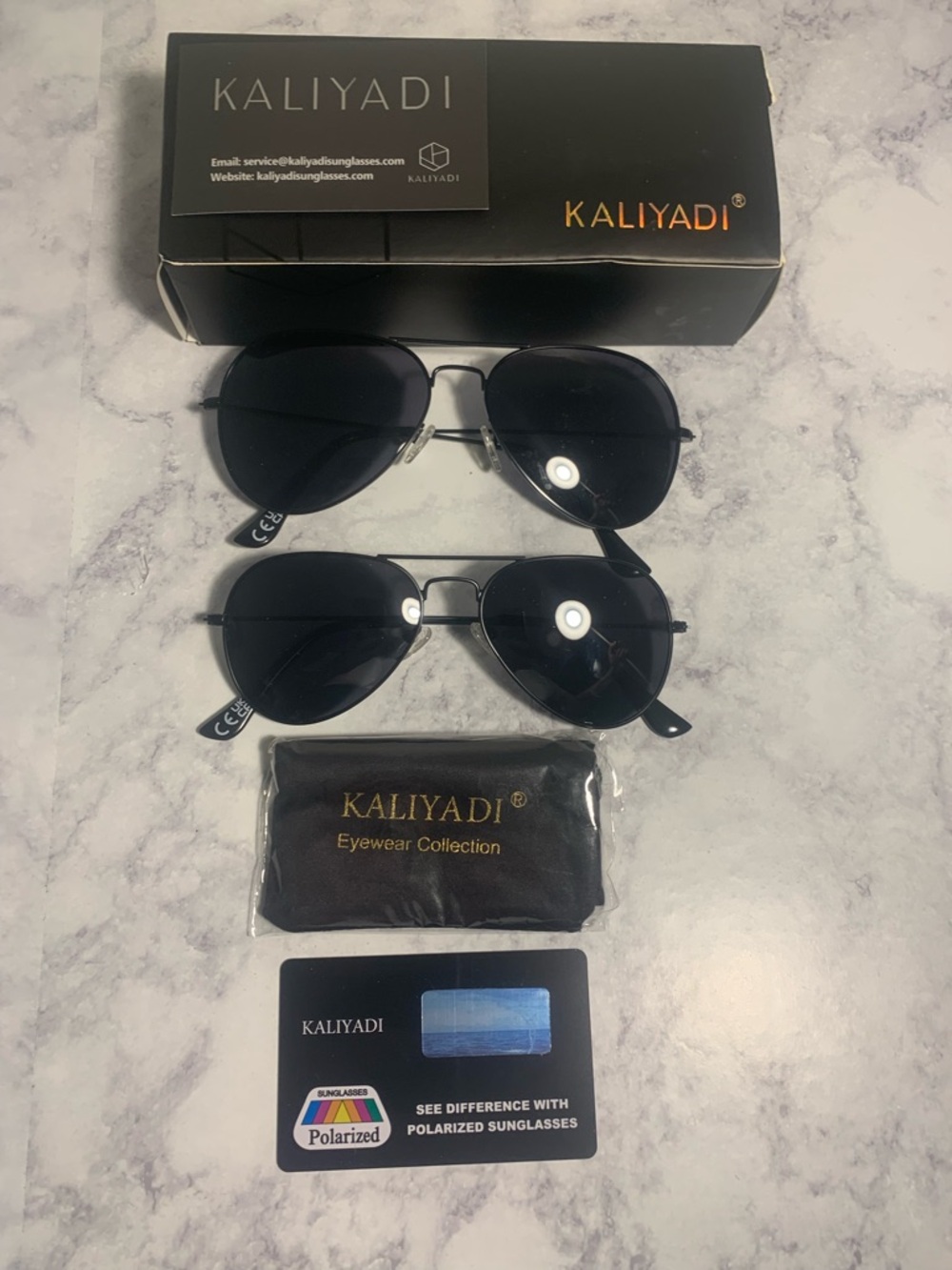 Women’s Black Aviator Sunglasses - Polarized